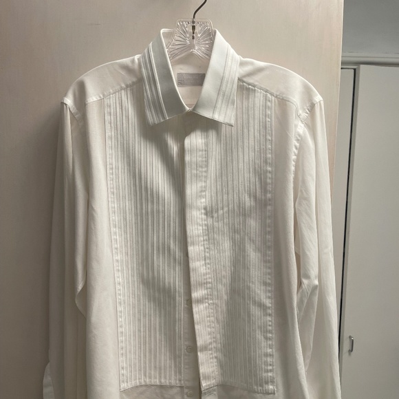 BEAUTIFUL STEFANO RICCI PLEATED TUXEDO WHITE SHIRT - SIZE L - Picture 1 of 6